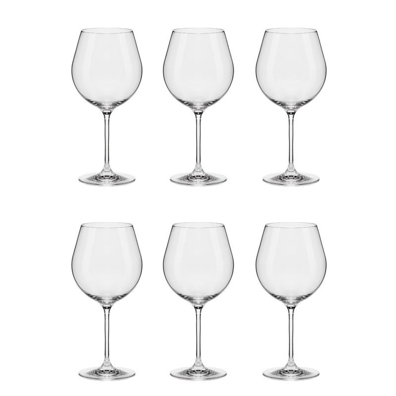 Jogo de Taças Cristal Vinho Bourgogne 610 Ml Slim Classic - 6 Peças