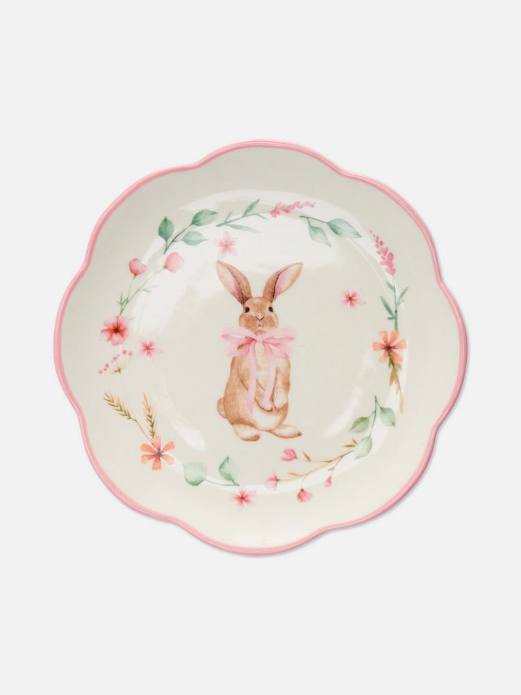 Conjuntos de Pratos Estampados de Páscoa Peter Rabbit Rosa - 6 Peças