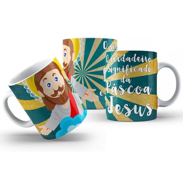 Kit Caneca Temática Páscoa  - 3 Peças