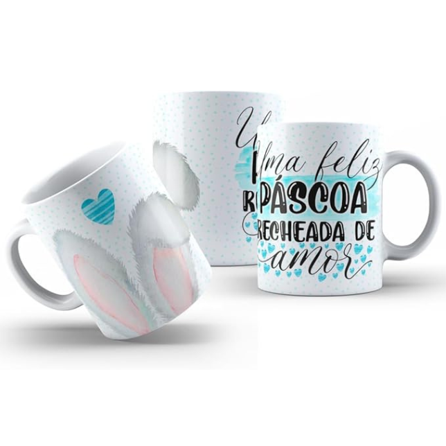 Kit Caneca Temática Páscoa  - 3 Peças