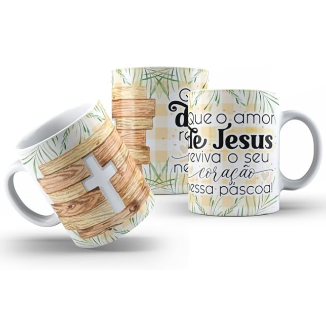 Kit Caneca Temática Páscoa  - 3 Peças