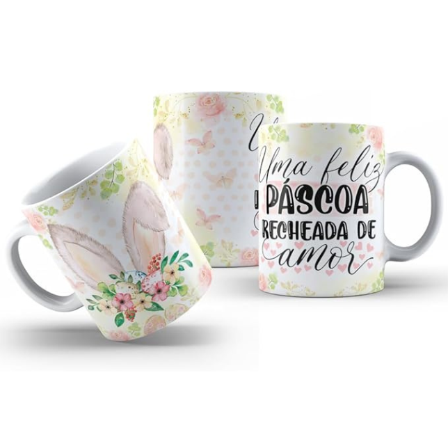 Kit Caneca Temática Páscoa  - 3 Peças